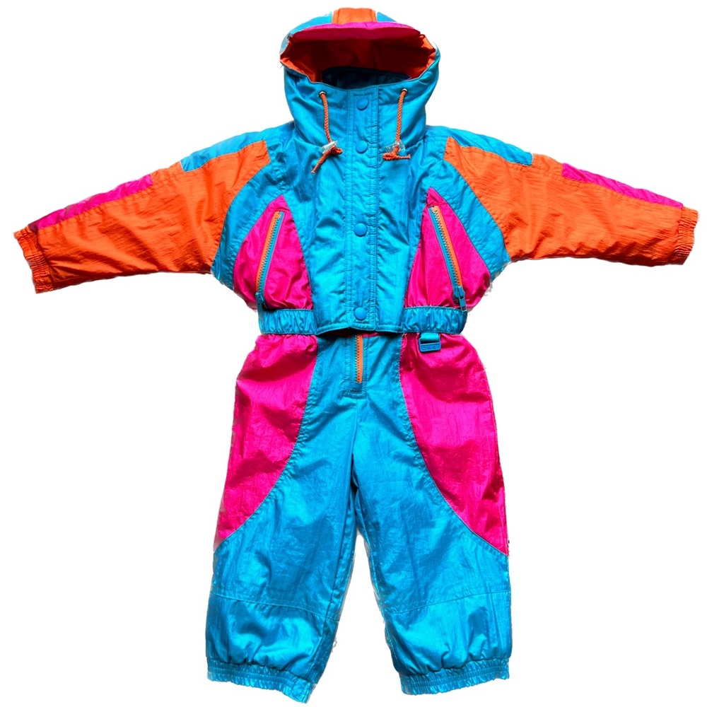 Vintage 90s 80s Ossi Skiwear Snow Ski Suit winter vacation skiing neon unisex